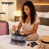 image:imageWrangler Makeup Bag Travel Toiletry Bag Waterproof Cosmetic Bag for Women  Western Aztec Make Up Bag Portable Large Makeup OrganizerCute Makeup PouchBlack