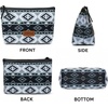image:imageWrangler Makeup Bag Travel Toiletry Bag Waterproof Cosmetic Bag for Women  Western Aztec Make Up Bag Portable Large Makeup OrganizerCute Makeup PouchBlack