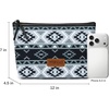 image:imageWrangler Makeup Bag Travel Toiletry Bag Waterproof Cosmetic Bag for Women  Western Aztec Make Up Bag Portable Large Makeup OrganizerCute Makeup PouchBlack
