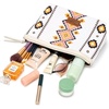 image:imageWrangler Makeup Bag Travel Toiletry Bag Waterproof Cosmetic Bag for Women  Western Aztec Make Up Bag Portable Large Makeup OrganizerCute Makeup PouchBeige