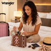 image:imageWrangler Makeup Bag Travel Toiletry Bag Waterproof Cosmetic Bag for Women  Western Aztec Make Up Bag Portable Large Makeup OrganizerCute Makeup PouchLight Brown