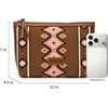 image:imageWrangler Makeup Bag Travel Toiletry Bag Waterproof Cosmetic Bag for Women  Western Aztec Make Up Bag Portable Large Makeup OrganizerCute Makeup PouchLight Brown