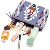 image:imageWrangler Makeup Bag Travel Toiletry Bag Waterproof Cosmetic Bag for Women  Western Aztec Make Up Bag Portable Large Makeup OrganizerCute Makeup PouchPurple