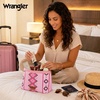 image:imageWrangler Makeup Bag Travel Toiletry Bag Waterproof Cosmetic Bag for Women  Western Aztec Make Up Bag Portable Large Makeup OrganizerCute Makeup PouchPink