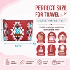 image:imageWrangler Makeup Bag Travel Toiletry Bag Waterproof Cosmetic Bag for Women  Western Aztec Make Up Bag Portable Large Makeup OrganizerCute Makeup PouchRed