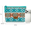 image:imageWrangler Makeup Bag Travel Toiletry Bag Waterproof Cosmetic Bag for Women  Western Aztec Make Up Bag Portable Large Makeup OrganizerCute Makeup PouchTurquoise