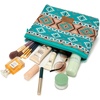 image:imageWrangler Makeup Bag Travel Toiletry Bag Waterproof Cosmetic Bag for Women  Western Aztec Make Up Bag Portable Large Makeup OrganizerCute Makeup PouchTurquoise