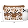 image:imageWrangler Makeup Bag Travel Toiletry Bag Waterproof Cosmetic Bag for Women  Western Aztec Make Up Bag Portable Large Makeup OrganizerCute Makeup PouchTan