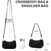 image:imageWrangler Small Shoulder Bag Cute Purses for Women Handbag Underarm Bag  Mini Crossbody Bag 2 Removable Straps Front Back Small Pockets PU Leather Hobo Bag Retro Purse for Dating EverydayBlack