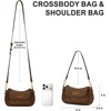 image:imageWrangler Small Shoulder Bag Cute Purses for Women Handbag Underarm Bag  Mini Crossbody Bag 2 Removable Straps Front Back Small Pockets PU Leather Hobo Bag Retro Purse for Dating EverydayCoffee