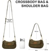 image:imageWrangler Small Shoulder Bag Cute Purses for Women Handbag Underarm Bag  Mini Crossbody Bag 2 Removable Straps Front Back Small Pockets PU Leather Hobo Bag Retro Purse for Dating EverydayGreen