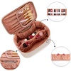 image:imageWrangler Travel Makeup Bag 2pcs Set Cosmetic Bag with Makeup Brush Holder  Portable Make Up OrganizerLarge Toiletry Bag with Divider and Handle for WomenSolid Beige