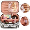image:imageWrangler Travel Makeup Bag 2pcs Set Cosmetic Bag with Makeup Brush Holder  Portable Make Up OrganizerLarge Toiletry Bag with Divider and Handle for WomenAztecBlack