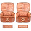 image:imageWrangler Travel Makeup Bag 2pcs Set Cosmetic Bag with Makeup Brush Holder  Portable Make Up OrganizerLarge Toiletry Bag with Divider and Handle for WomenAztecBrown