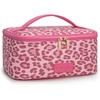 image:imageWrangler Travel Makeup Bag 2pcs Set Cosmetic Bag with Makeup Brush Holder  Portable Make Up OrganizerLarge Toiletry Bag with Divider and Handle for WomenLeopardPink