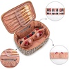 image:imageWrangler Travel Makeup Bag 2pcs Set Cosmetic Bag with Makeup Brush Holder  Portable Make Up OrganizerLarge Toiletry Bag with Divider and Handle for WomenLeopardKhaki