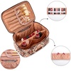image:imageWrangler Travel Makeup Bag 2pcs Set Cosmetic Bag with Makeup Brush Holder  Portable Make Up OrganizerLarge Toiletry Bag with Divider and Handle for WomenAztecCoffee1