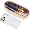 image:imageWrangler Travel Makeup Bag 2pcs Set Cosmetic Bag with Makeup Brush Holder  Portable Make Up OrganizerLarge Toiletry Bag with Divider and Handle for WomenSolid Beige