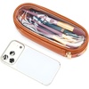 image:imageWrangler Travel Makeup Bag 2pcs Set Cosmetic Bag with Makeup Brush Holder  Portable Make Up OrganizerLarge Toiletry Bag with Divider and Handle for WomenAztecBrown