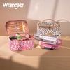 image:imageWrangler Travel Makeup Bag 2pcs Set Cosmetic Bag with Makeup Brush Holder  Portable Make Up OrganizerLarge Toiletry Bag with Divider and Handle for WomenLeopardPink