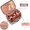 image:imageWrangler Travel Makeup Bag 2pcs Set Cosmetic Bag with Makeup Brush Holder  Portable Make Up OrganizerLarge Toiletry Bag with Divider and Handle for WomenAztecBlack