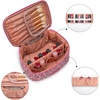 image:imageWrangler Travel Makeup Bag 2pcs Set Cosmetic Bag with Makeup Brush Holder  Portable Make Up OrganizerLarge Toiletry Bag with Divider and Handle for WomenLeopardPink
