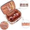 image:imageWrangler Travel Makeup Bag 2pcs Set Cosmetic Bag with Makeup Brush Holder  Portable Make Up OrganizerLarge Toiletry Bag with Divider and Handle for WomenAztecCoffee