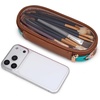 image:imageWrangler Travel Makeup Bag 2pcs Set Cosmetic Bag with Makeup Brush Holder  Portable Make Up OrganizerLarge Toiletry Bag with Divider and Handle for WomenTurquoise
