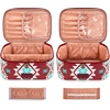 image:imageWrangler Travel Makeup Bag 2pcs Set Cosmetic Bag with Makeup Brush Holder  Portable Make Up OrganizerLarge Toiletry Bag with Divider and Handle for WomenAztecRed