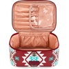 image:imageWrangler Travel Makeup Bag 2pcs Set Cosmetic Bag with Makeup Brush Holder  Portable Make Up OrganizerLarge Toiletry Bag with Divider and Handle for WomenAztecRed