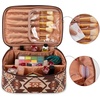 image:imageWrangler Travel Makeup Bag 2pcs Set Cosmetic Bag with Makeup Brush Holder  Portable Make Up OrganizerLarge Toiletry Bag with Divider and Handle for WomenAztecCoffee1