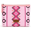 image:imageWrangler Makeup Bag Travel Toiletry Bag Waterproof Cosmetic Bag for Women  Western Aztec Make Up Bag Portable Large Makeup OrganizerCute Makeup PouchPink