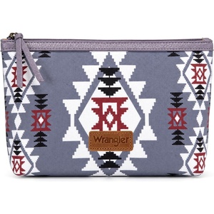 image:imageWrangler Makeup Bag Travel Toiletry Bag Waterproof Cosmetic Bag for Women  Western Aztec Make Up Bag Portable Large Makeup OrganizerCute Makeup PouchPurple