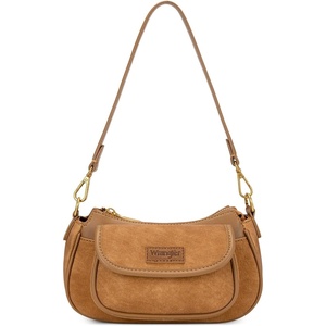 image:imageWrangler Small Shoulder Bag Cute Purses for Women Handbag Underarm Bag  Mini Crossbody Bag 2 Removable Straps Front Back Small Pockets PU Leather Hobo Bag Retro Purse for Dating EverydayLight Brown