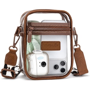 image:imageWrangler Clear Bag for Stadium Events Crossbody Purse for Concerts Sports  Stadium Approved Clear Bag for SportsConcertsSee Through Bag04mm Thickened PVCWaterproofLightweightZbrowncow Print