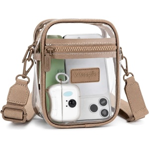 image:imageWrangler Clear Bag for Stadium Events Crossbody Purse for Concerts Sports  Stadium Approved Clear Bag for SportsConcertsSee Through Bag04mm Thickened PVCWaterproofLightweightZkhaki