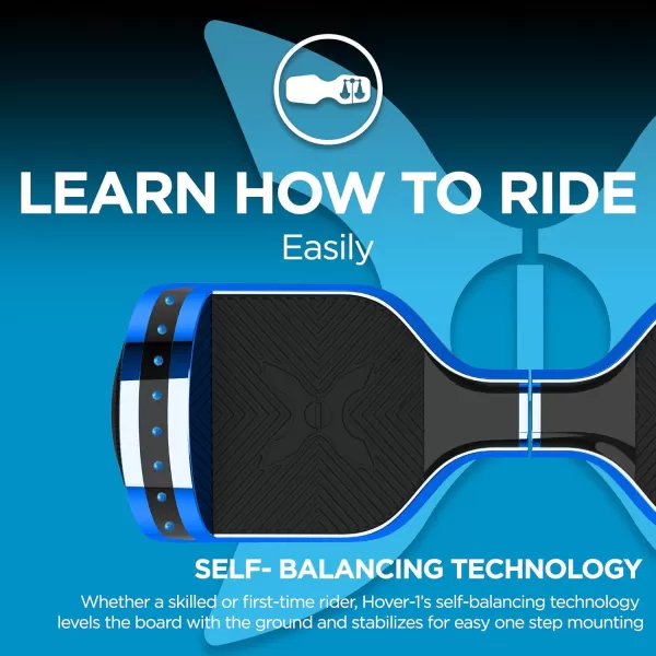 Hover-1 Chrome Electric Hoverboard | 6MPH Top Speed, 6 Mile Range, 4.5HR Full-Charge, Built-In Bluetooth Speaker, Rider Modes: Beginner to Expert