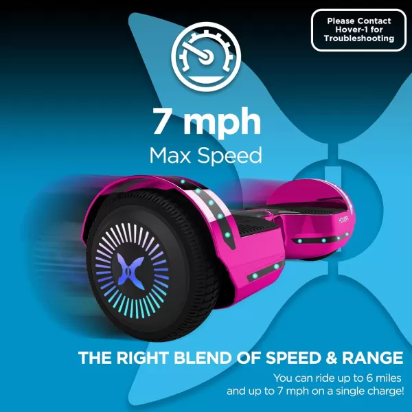 Hover-1 Chrome Electric Hoverboard | 6MPH Top Speed, 6 Mile Range, 4.5HR Full-Charge, Built-In Bluetooth Speaker, Rider Modes: Beginner to Expert