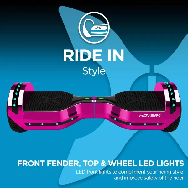 Hover-1 Chrome Electric Hoverboard | 6MPH Top Speed, 6 Mile Range, 4.5HR Full-Charge, Built-In Bluetooth Speaker, Rider Modes: Beginner to Expert