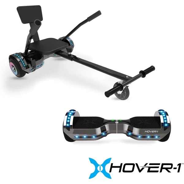 Hover-1 Chrome Electric Hoverboard | 6MPH Top Speed, 6 Mile Range, 4.5HR Full-Charge, Built-In Bluetooth Speaker, Rider Modes: Beginner to Expert