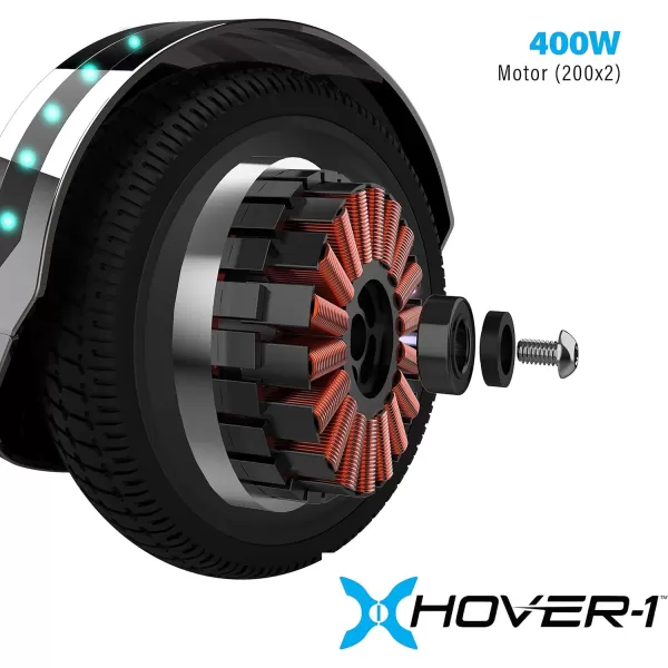 Hover-1 Chrome Electric Hoverboard | 6MPH Top Speed, 6 Mile Range, 4.5HR Full-Charge, Built-In Bluetooth Speaker, Rider Modes: Beginner to Expert