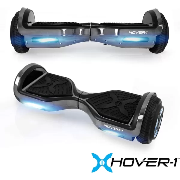 Hover-1 Chrome Electric Hoverboard | 6MPH Top Speed, 6 Mile Range, 4.5HR Full-Charge, Built-In Bluetooth Speaker, Rider Modes: Beginner to Expert