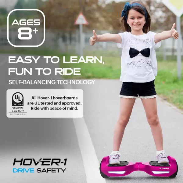 Hover-1 Drive Electric Hoverboard | 7MPH Top Speed, 3 Mile Range, Long Lasting Lithium-Ion Battery, 6HR Full-Charge, Path Illuminating LED Lights