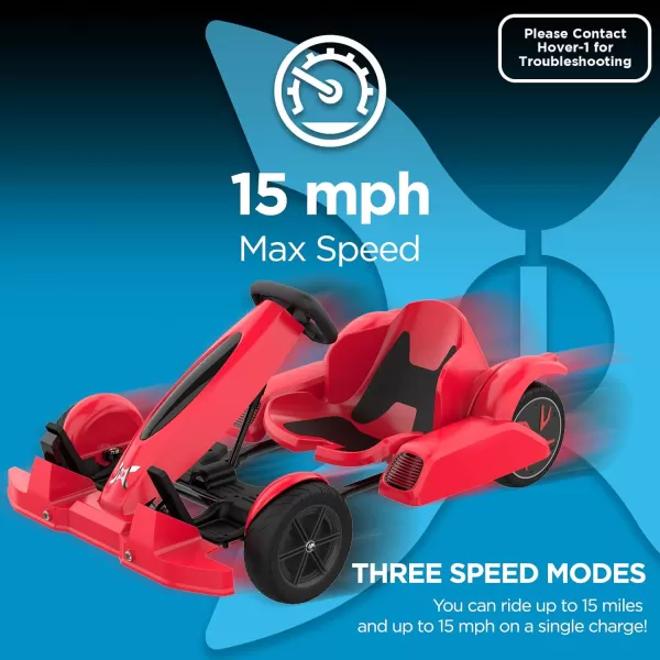 Hover-1 Electric Go-Kart for Kids &amp; Adults | 15MPH Top Speed, 330LBS Max Weight, 15.5MI Range, Dual Disk Brakes, Powerful 700W Motor, 3 Speed Modes, LCD Display