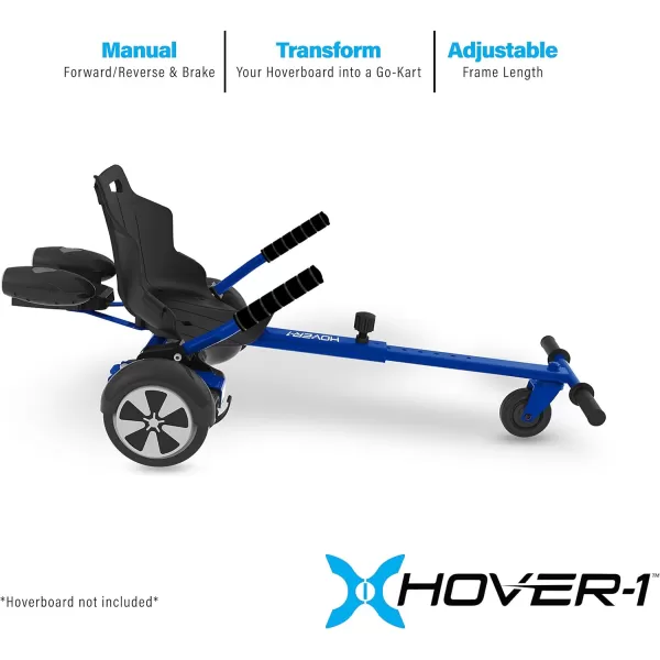 Hover-1 Falcon-1 Buggy Attachment | Turbo LED Lights, Compatible with All 6.5" &amp; 8" Hoverboards, Hand-Operated Rear Wheel Control, Adjustable Frame, Easy Install