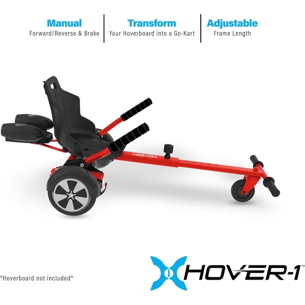 Hover-1 Falcon-1 Buggy Attachment | Turbo LED Lights, Compatible with All 6.5" &amp; 8" Hoverboards, Hand-Operated Rear Wheel Control, Adjustable Frame, Easy Install