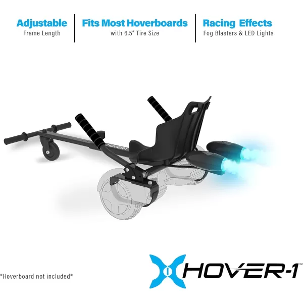 Hover-1 Falcon-1 Buggy Attachment | Turbo LED Lights, Compatible with All 6.5" &amp; 8" Hoverboards, Hand-Operated Rear Wheel Control, Adjustable Frame, Easy Install