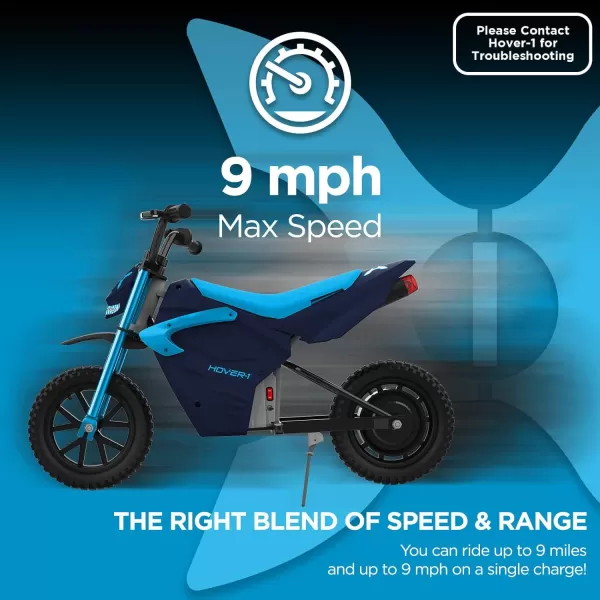 Hover-1 H1 TRAK Electric Dirt Bike for Kids | 9MPH, 9MI Range, Powerful 250W Motor-24v/5ah, Hand Brake, Quick Charge 4HRS