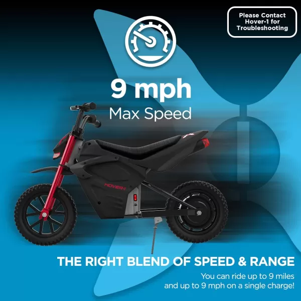 Hover-1 H1 TRAK Electric Dirt Bike for Kids | 9MPH, 9MI Range, Powerful 250W Motor-24v/5ah, Hand Brake, Quick Charge 4HRS