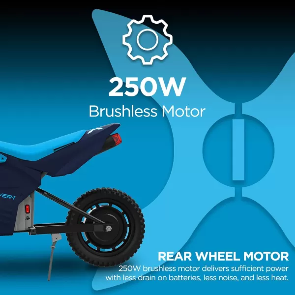 Hover-1 H1 TRAK Electric Dirt Bike for Kids | 9MPH, 9MI Range, Powerful 250W Motor-24v/5ah, Hand Brake, Quick Charge 4HRS